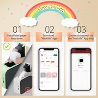 Pristar P15 Bluetooth címkenyomtató, öntapadós címkék, iOS Android, zöld 3