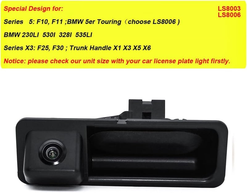 BMW X5 X1 X6 E39-E93 kompatibilis vízálló éjjellátó tolatókamera csomagtartó fogantyúba
