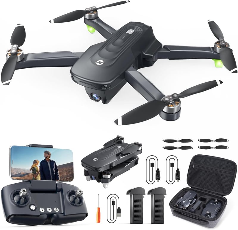 Holy Stone HS175D Összecsukható GPS Drón 4K Kamerával - 46 Perces Repülési Idő, Követés Funkcióval, Kefe Nélküli Motor, Kezdőknek és Profikn