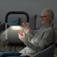 JAOGAUS Felállást Segítő Támasz Időseknek - Állítható Magasságú Kapaszkodó Ágyhoz, WC-hez, Kanapéhoz - Mozgásérzékelős Éjszakai Fénnyel, 136 6