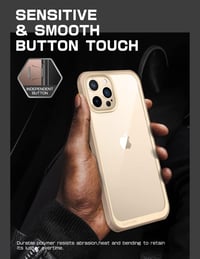 iPhone 13 Pro Vékony Ütésálló Szilikon Tok - Púderrózsaszín, Átlátszó 7