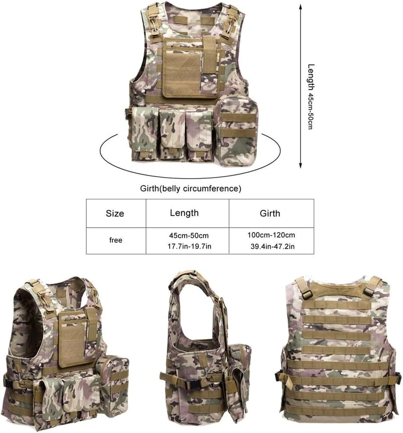 QMFIVE MOLLE RRV Taktikai Mellény Pouchokkal Airsoft Vadászat Kiképzéshez