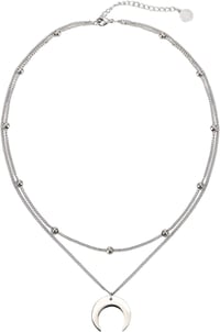 BaubleStar Női Többsoros Nyaklánc Félhold Medállal - Titánium Többrétegű Lánc, Nikkel-mentes Holdas Ékszer 1