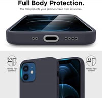 iPhone 12 Mini Szilikon Védőtok Mikroszálas Béléssel - Sötétszürke 6