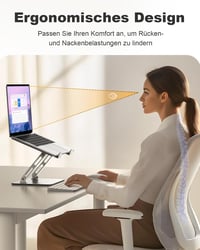 Babacom Laptop Stand magasságállítható szellőztetett dupla támasztékkal 10-16 hüvelyk 2