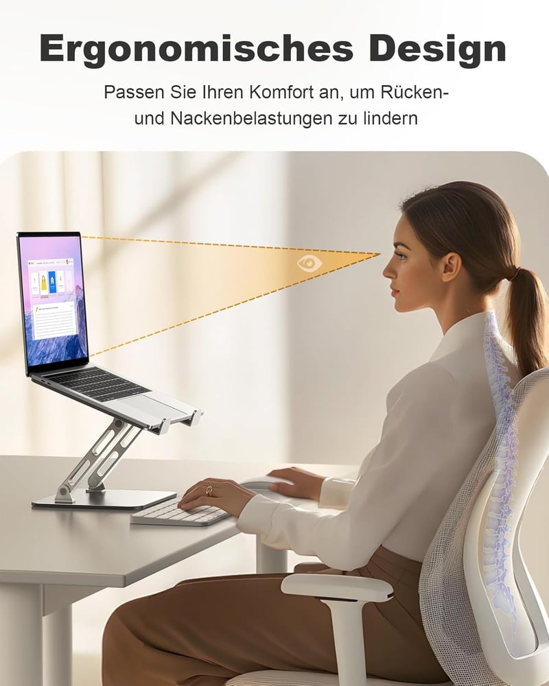 Babacom Laptop Stand magasságállítható szellőztetett dupla támasztékkal 10-16 hüvelyk