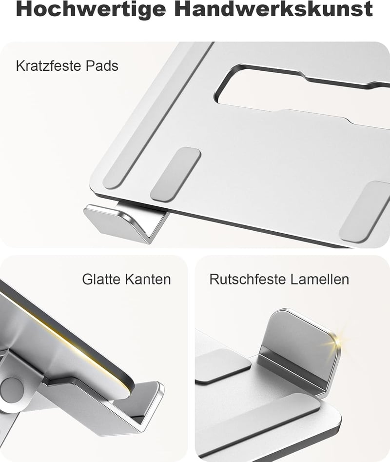 Babacom Laptop Stand magasságállítható szellőztetett dupla támasztékkal 10-16 hüvelyk