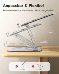 Babacom Laptop Stand magasságállítható szellőztetett dupla támasztékkal 10-16 hüvelyk 4