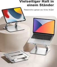 Babacom Laptop Stand magasságállítható szellőztetett dupla támasztékkal 10-16 hüvelyk 7