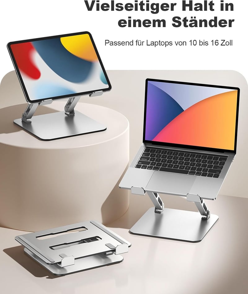 Babacom Laptop Stand magasságállítható szellőztetett dupla támasztékkal 10-16 hüvelyk