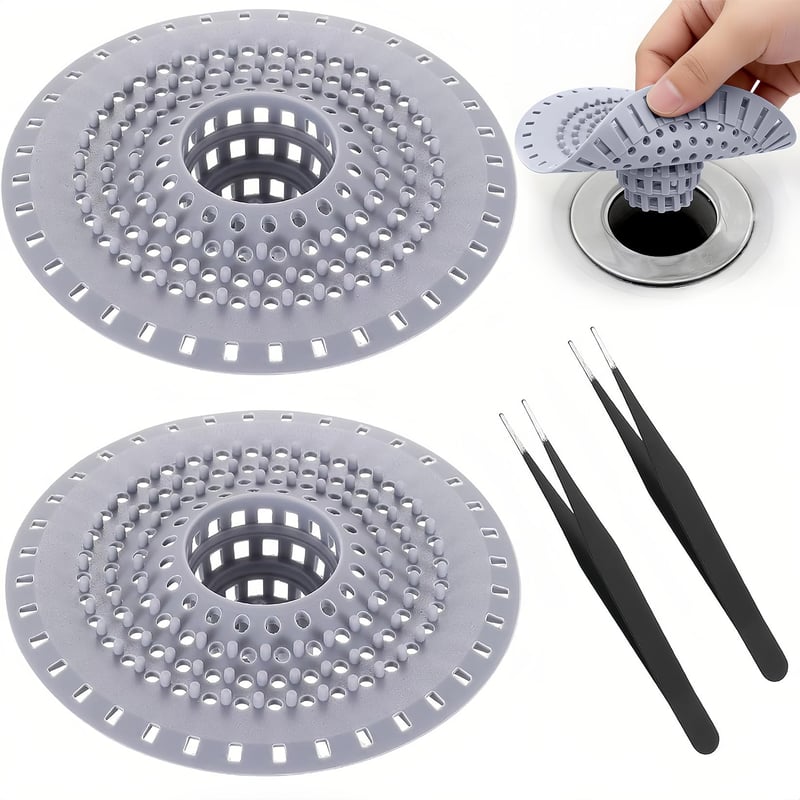 Set 2 Site de Scurgere din Silicon BaBahuanhuan - Filtru de Păr pentru Duș cu Ventuză, Filtru Flexibil din Silicon pentru Cadă, Chiuvetă și Bucătărie