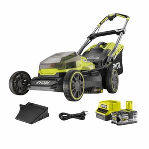 Ryobi RY18LMX40A-150 18V ONE+ Brushless Akkus Fűnyíró 40 — hibás, részben működik: görbült tolóvilla, nem rögzül (állapot: lásd a 2. képet)