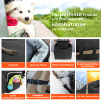 Scaun auto pentru câini Babenest - Pătuc de călătorie stabil, cu centură de siguranță pentru animale de companie, lavabil, coș pentru câini de capacitate mare, pentru scaunele din față și din spate, negru, mărimea S. 2