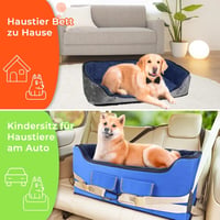 Babenest Kutya Autósülés Közepes Méretű Ebeknek - Kék, L-es Méret, Állítható Biztonsági Övrendszerrel, Utazáshoz 4