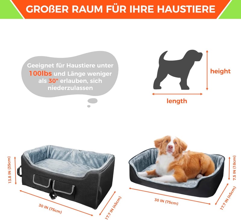 Babenest Kutya Autóülés Közepes Méretű Ebek Számára, Összecsukható Autós Ülésmagasító Biztonsági Övvel, Fekete L Méret
