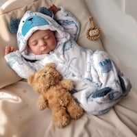 BABESIDE Reborn Baba Fiú 50cm Valósághű Alvó Újszülött Baba Játékbaba Szövettest 3