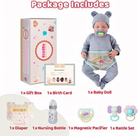 BABESIDE Újszülött Baba Figura 43cm Puha Vinil Testtel Mosható 7