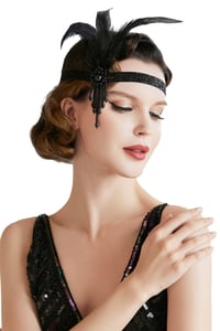 BABEYOND Traka za glavu 1920-ih Ženska Gatsby Dodatak za Kostim Povez za Kosu Flapper Ukrašen Perjem 2