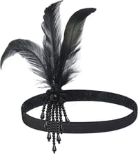 BABEYOND 1920-as Évek Fejpánt Női Gatsby Jelmez Kiegészítő Tollal Díszített Flapper Hajpánt 1