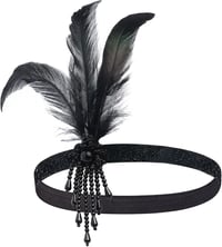 BABEYOND 1920-as Évek Fejpánt Női Gatsby Jelmez Kiegészítő Tollal Díszített Flapper Hajpánt 7