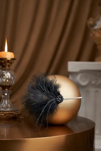 BABEYOND 1920-as Évek Fekete Tollpántos Hajpánt Női Charleston Flapper Stílus Great Gatsby Jelmez Kiegészítő Strasszkővel 2