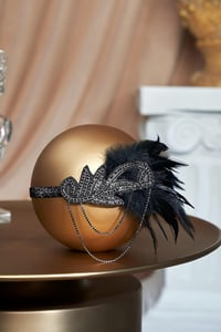 BABEYOND 1920-as Évek Flapper Hajpánt Fekete Tollal Great Gatsby Stílusú Női Fejdísz Vintage Retró Kiegészítő 2