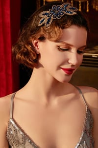 BABEYOND Női Fejpánt 1920-as Évek Stílus Kék Gatsby Flapper Hajdísz Vintage Jelmez Kiegészítő 5