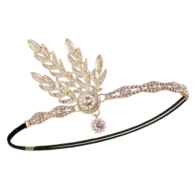BABEYOND Vintage Hajpánt Arany Színű Gyöngyös Levél Medálos 1920s Stílusú Fejdísz Nőknek Great Gatsby Inspirált