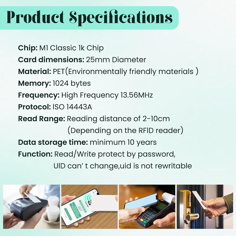 BABIQT M1 Classic 1K RFID NFC matrica 20db S50 13.56MHz önműködő
