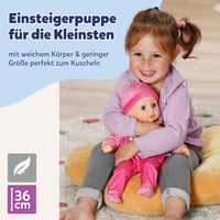 Bábika BABY Born Anna 36 cm, ružové dupačky a dojčenská fľaša, mäkké látkové telíčko, žmurkacie oči, od 1 roka 3