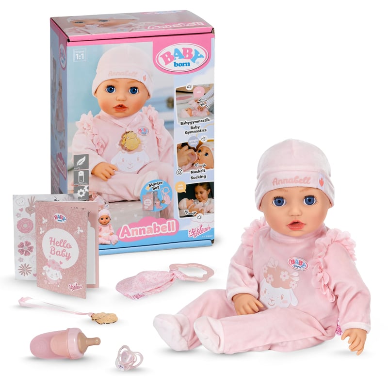 Bábika Baby Annabell 43 cm, mäkká bábika so 7 elektronickými funkciami a zvukmi, s doplnkami, od 3 rokov