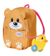 Ruksak pre bábiku BABY Born Zapf Creation v tvare medvedíka s desiatovým boxom a fľašou - žltý - 36 cm 2