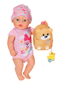 Ruksak pre bábiku BABY Born Zapf Creation v tvare medvedíka s desiatovým boxom a fľašou - žltý - 36 cm 4