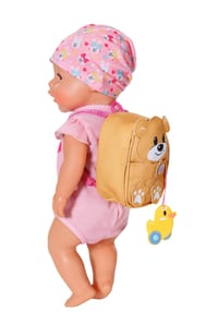 Ruksak pre bábiku BABY Born Zapf Creation v tvare medvedíka s desiatovým boxom a fľašou - žltý - 36 cm 8