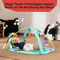 Hracia deka Baby Einstein Farm Explorers 4-in-1 Kickin' Tunes s hudobným klavírom na kopanie a podporou jazykového vzdelávania, od 0 mesiacov 6