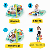 Hracia deka Baby Einstein Farm Explorers 4-in-1 Kickin' Tunes s hudobným klavírom na kopanie a podporou jazykového vzdelávania, od 0 mesiacov 3