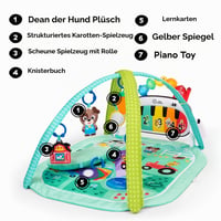 Hracia deka Baby Einstein Farm Explorers 4-in-1 Kickin' Tunes s hudobným klavírom na kopanie a podporou jazykového vzdelávania, od 0 mesiacov 5