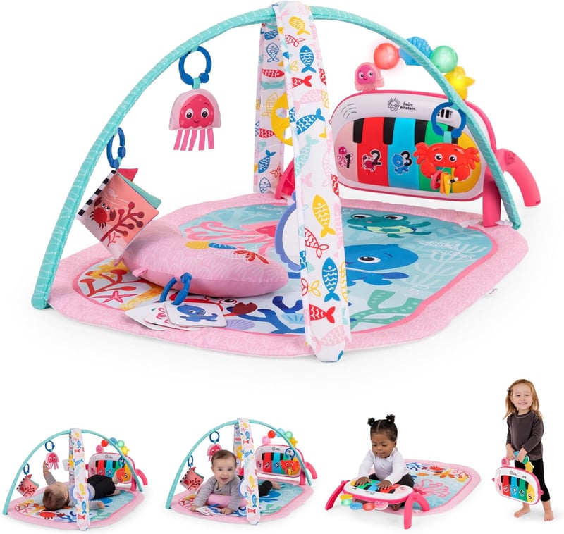 Baby Einstein Ocean Explorers 4az1-ben zenélő játék zongorával, 70+ hang, rózsaszín - 4-in-1 Kickin Tunes Pink