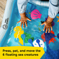 Vizuálna vodná podložka Baby Einstein Opus's Ocean of Discovery – Nafukovacie okraje, 6 morských zvieratiek, hra na brušku pre novorodencov 2