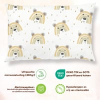 Pernă pentru bebeluși SUPERBE BEBE cu față de pernă 40x60 cm - Pernă pentru copii din bumbac certificat Oeko-Tex - Pernă pentru copii mici cu husă de bumbac pentru pătuț, somnul de amiază și camera copilului 2