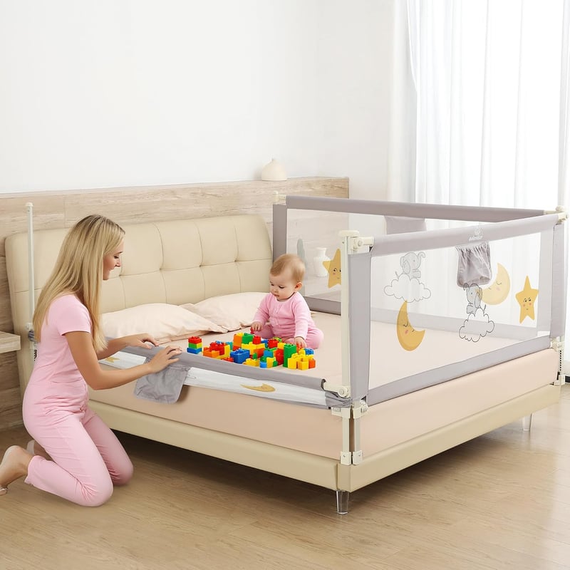 BabyAlly 3 részes ágyneművédő szett - 2x200cm + 1x180cm összecsukható balesetvédelmi rács