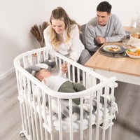 Set roți babybay pentru parchet - Pentru toate modelele babybay, alb - Transformă pătuțul în cărucior 5
