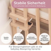 Detská prístelka a postieľka babybay Maxi Extra veľká z masívneho bukového dreva, nastaviteľná výška, prírodný neošetrený povrch, rastúca detská posteľ 4