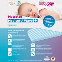 babybay MediTex Wave Bölcsőmatrac Original Modellhez - Légáteresztő Anyag, Kényelmes Alvásfelület 9