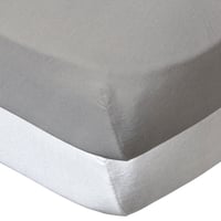 Set 2 cearșafuri cu elastic BabyCalin 60x120 cm - Alb/Taupe, pentru pătuț 1