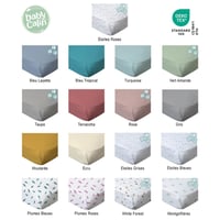 Set 2 cearșafuri cu elastic BabyCalin 60x120 cm - Alb/Taupe, pentru pătuț 6