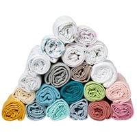 Set 2 cearșafuri cu elastic BabyCalin 60x120 cm - Alb/Taupe, pentru pătuț 5