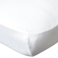 Set 2 cearșafuri cu elastic BabyCalin 60x120 cm - Alb/Taupe, pentru pătuț 3