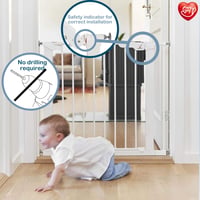 BabyDan Premier extra široká tlaková bezpečnostná zábrana 112-119,3 cm biela kovová zábrana na schody detská zábrana 4