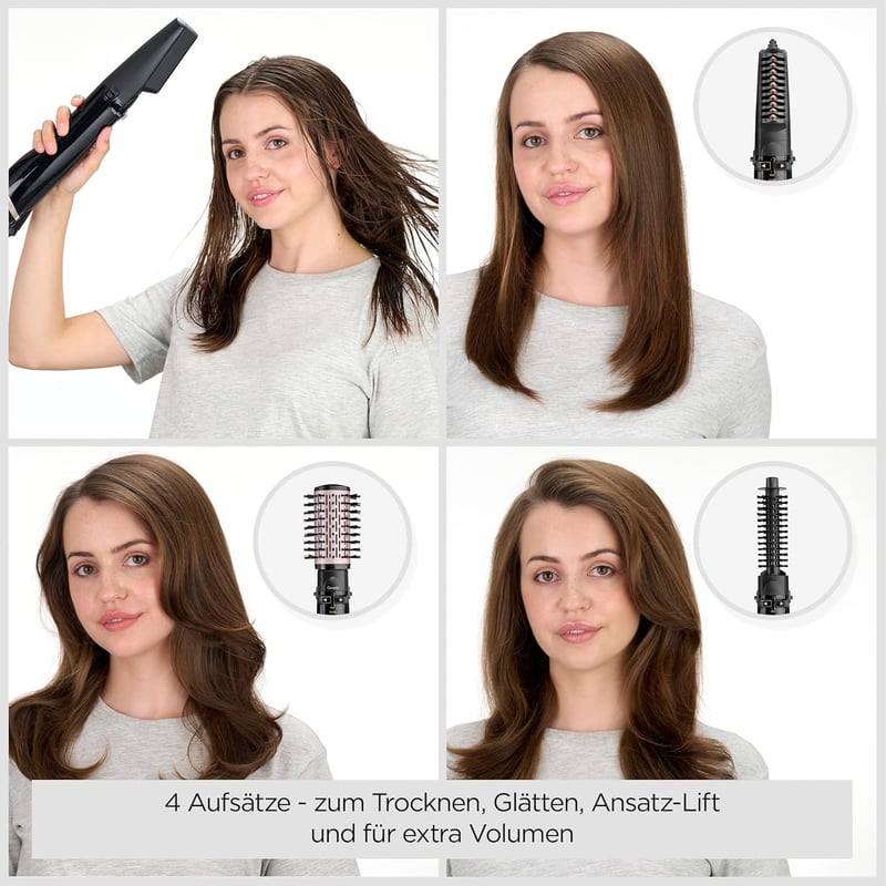 BaByliss AS200E Forgó Meleg Levegős Hajkefe Ionos 1000W 4 Fej Fekete